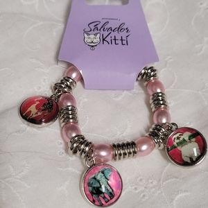 5/$25 NWT Pink Girl's Sketch Charm Bracelet